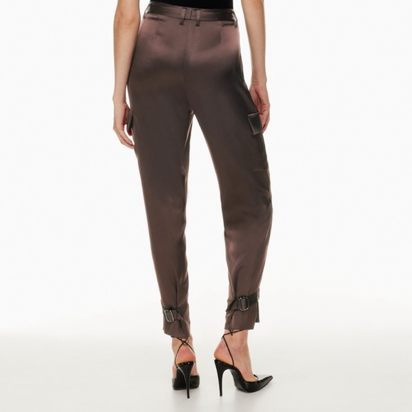 Artizia Brown Satin Cargo Pants - Picture 2 of 7